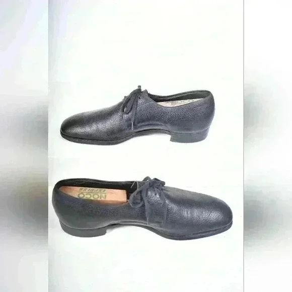 70s CHURCH'S Black Pebbled Ranch Oxhide Leather  Oxford Shoes 10E (11US) England - Picture 3 of 9